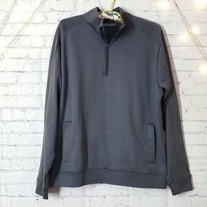 Cutter & Buck Drytec Traverse Shoreline Charcoal Gray Stretch Quarter Zip Sz Med
